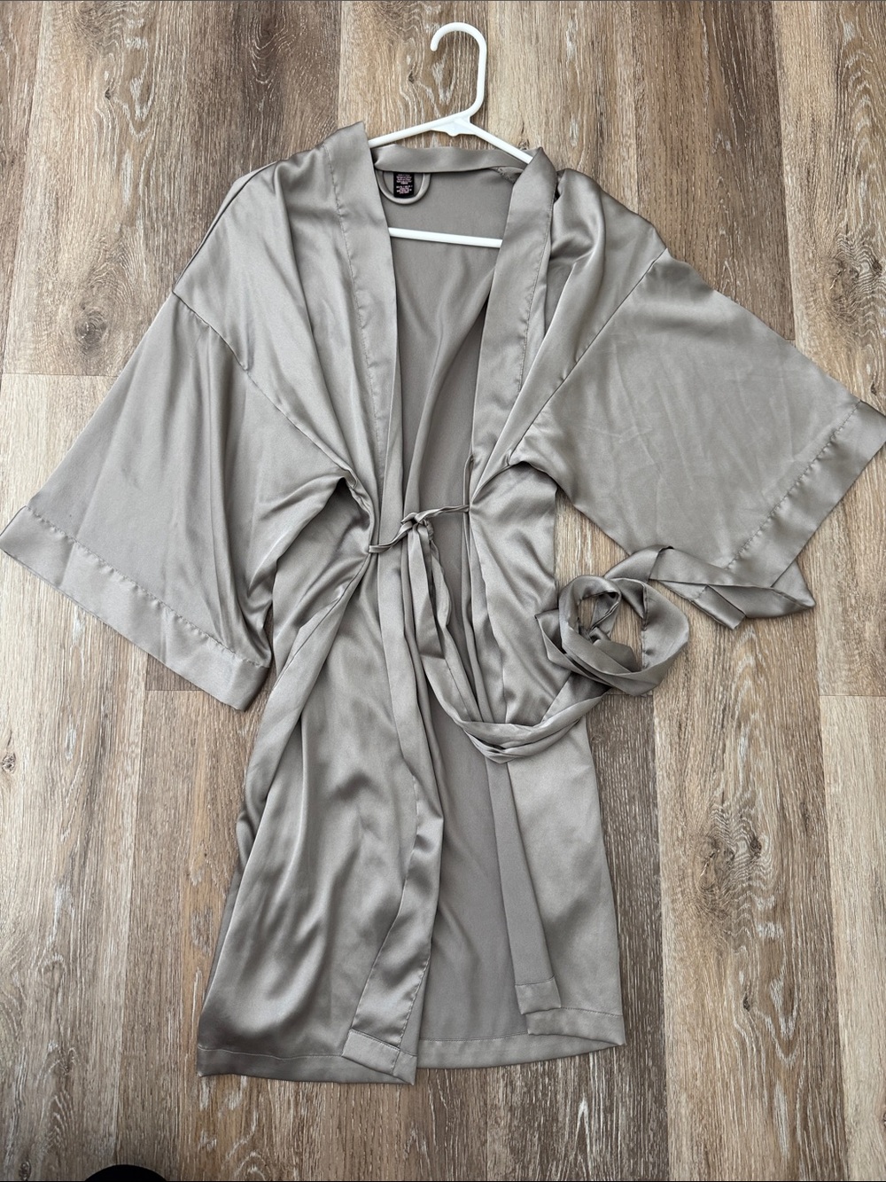 Victoria's Secret Satin Kimono Robe in Taupe